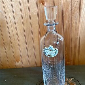 Elegant Crystal Scotch decanter with bone China label